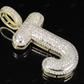 1.4" 0.75 CTW 10K Gold Natural Diamond J Letter Pendant CustomDiamJewel