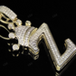Personalized Crown Initial Letter 'Z' Diamond Solid Gold Pendant CustomDiamJewel