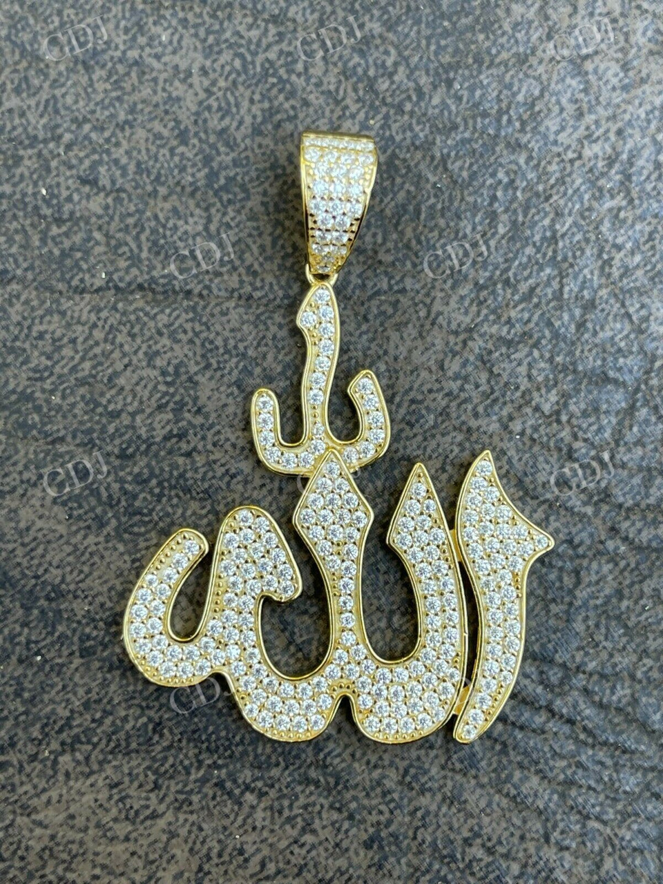 Gold Allah Islamic Diamond Pendant  customdiamjewel   