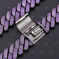 Custom Purple Moissanite Men's Cuban Chain hip hop jewelry customdiamjewel   