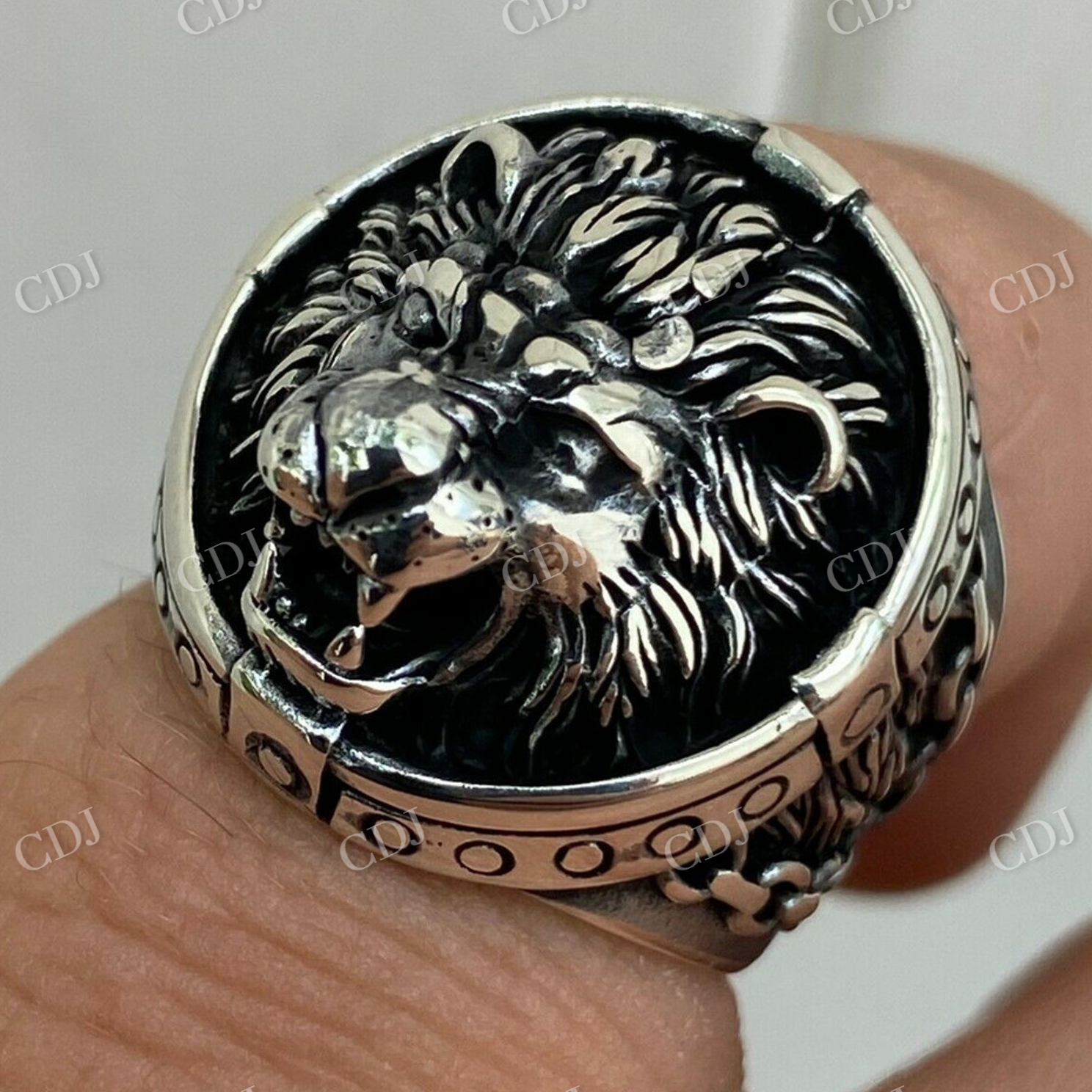 Solid Gold King Lion Of Judah Rasta Ring  customdiamjewel   