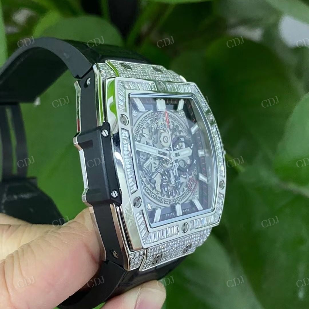 Black Belt Moissanite Diamond Luxury Watch customdiamjewel