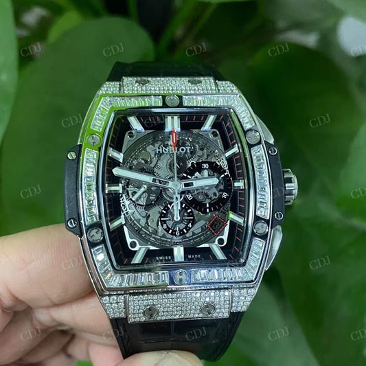 Black Belt Moissanite Diamond Luxury Watch customdiamjewel