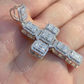 Round And Baguette Diamond Cross Pendant  customdiamjewel   