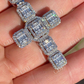 Round And Baguette Diamond Cross Pendant  customdiamjewel   
