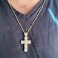 Round And Baguette Diamond Cross Pendant  customdiamjewel   