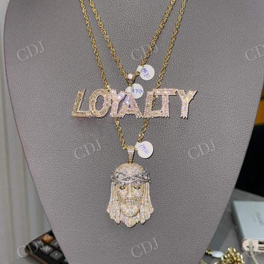 14K Gold Jesus Pendant With LOYALTY Pendant hip hop jewelry CustomDiamJewel   