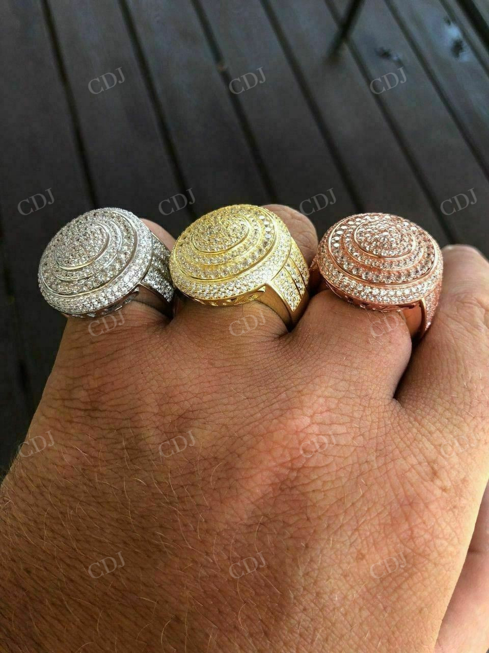 Men's ICED ICY Large Diamond Pinky Ring  customdiamjewel   