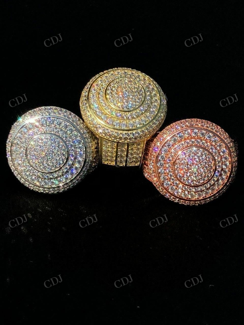 Men's ICED ICY Large Diamond Pinky Ring  customdiamjewel   