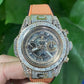 Customized Hip Hop Studded Silicone Belt Diamond Watch customdiamjewel