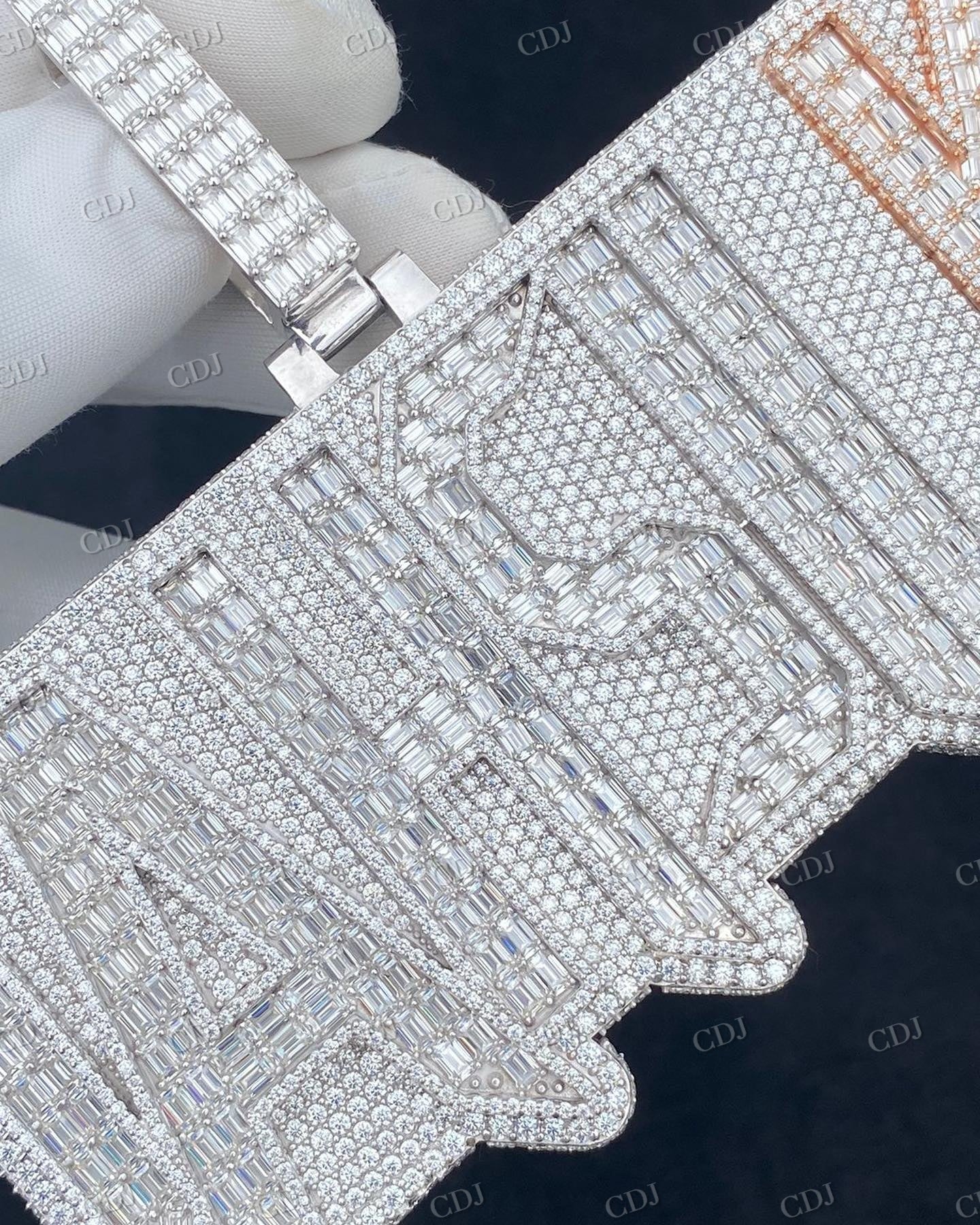 Two Tone Iced Out Luxurious Pendant hip hop jewelry customdiamjewel   