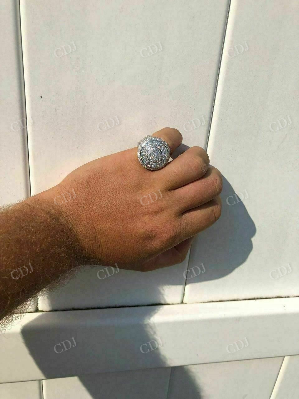 Men's ICED ICY Large Diamond Pinky Ring  customdiamjewel   