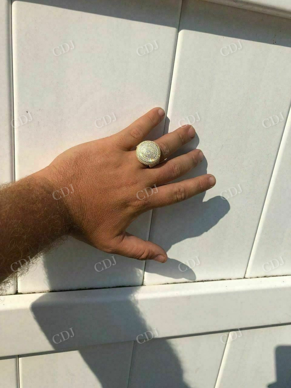 Men's ICED ICY Large Diamond Pinky Ring  customdiamjewel   