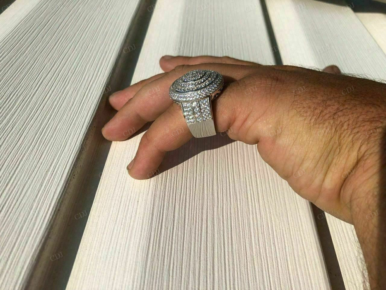 Men's ICED ICY Large Diamond Pinky Ring  customdiamjewel   