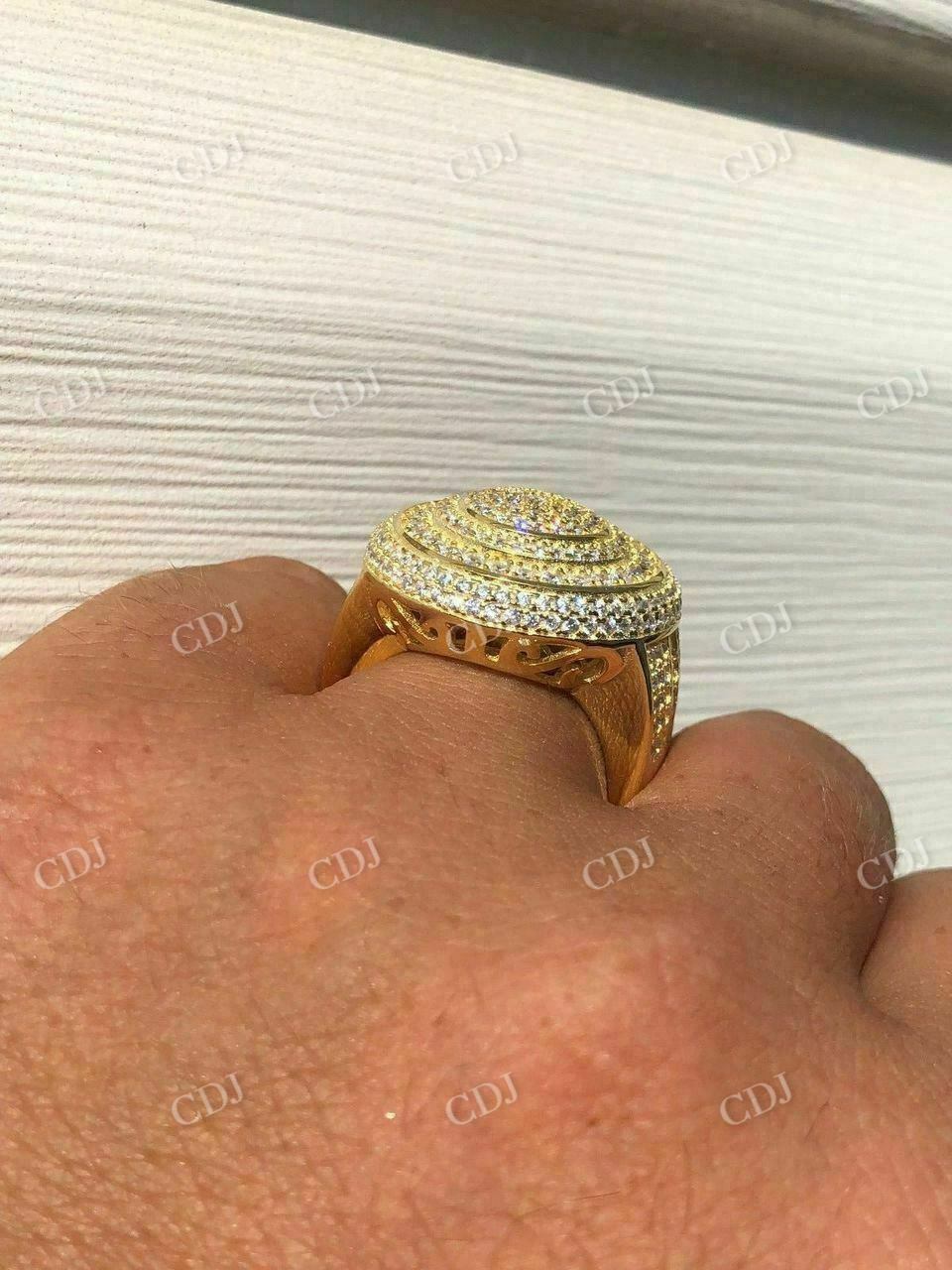 Men's ICED ICY Large Diamond Pinky Ring  customdiamjewel   
