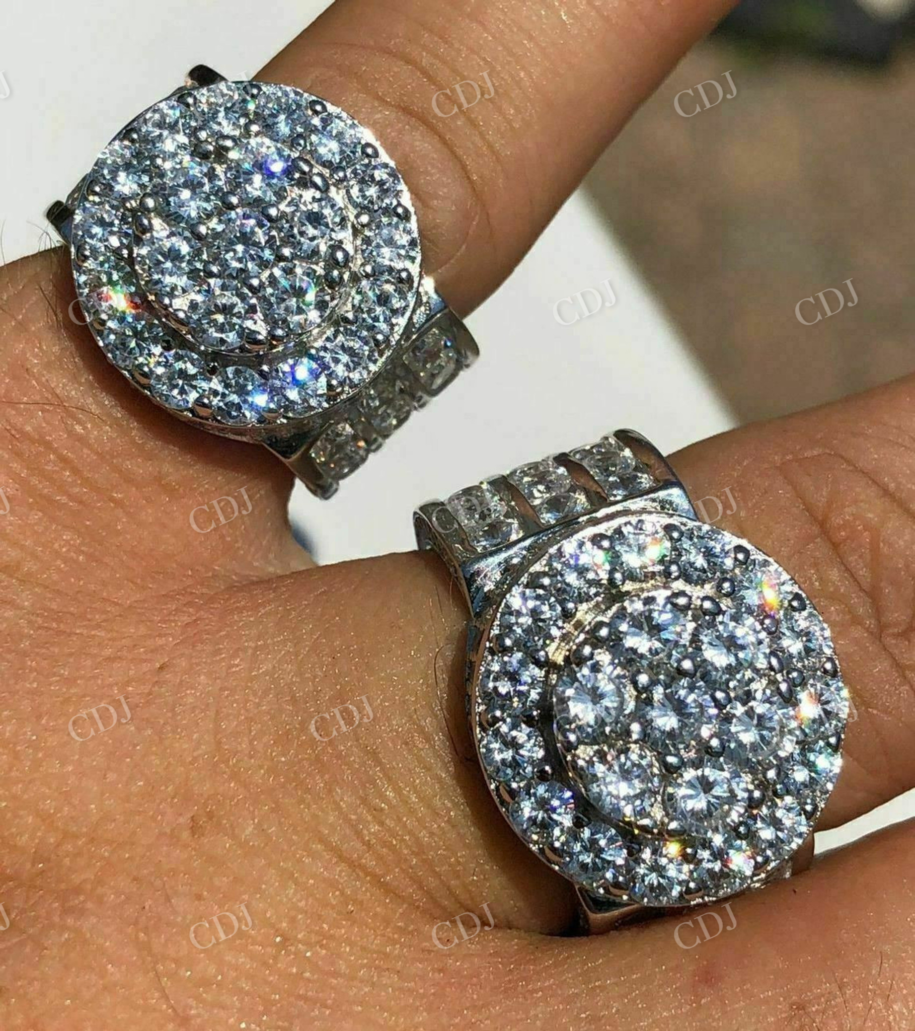 5ctw Large Round Diamond Hip Hop Ring  customdiamjewel   