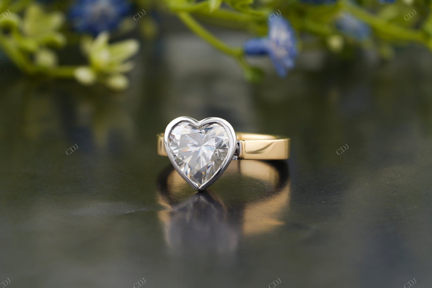 Heart Lab-Grown Diamond Two Tone Ring