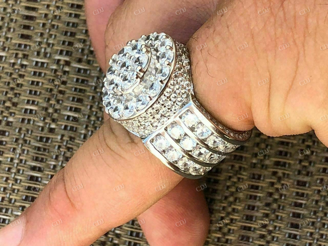 5ctw Large Round Diamond Hip Hop Ring  customdiamjewel   