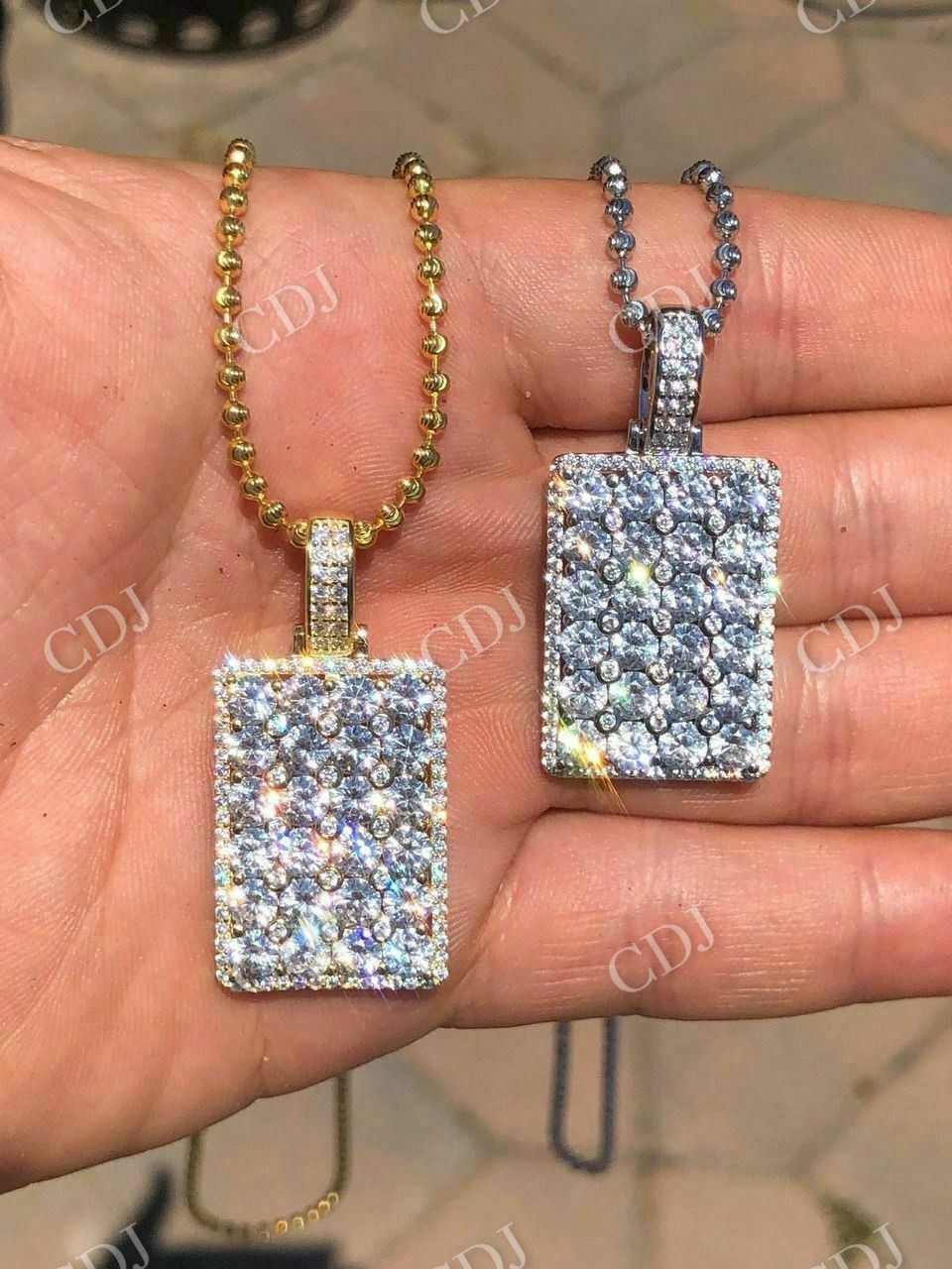 6CTW Dog Tag Hip Hop Pendant  customdiamjewel   