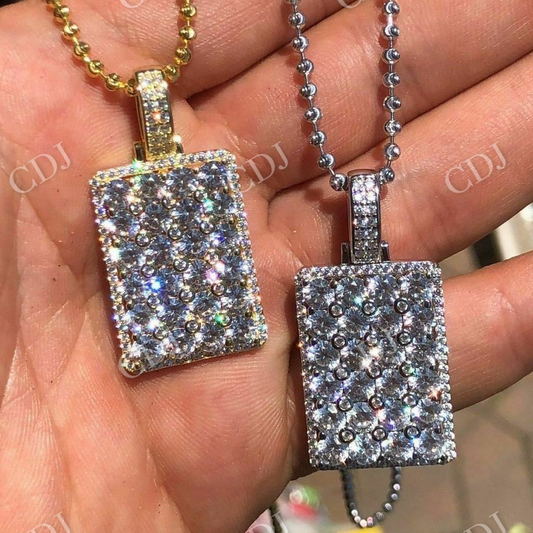 6CTW Dog Tag Hip Hop Pendant  customdiamjewel   