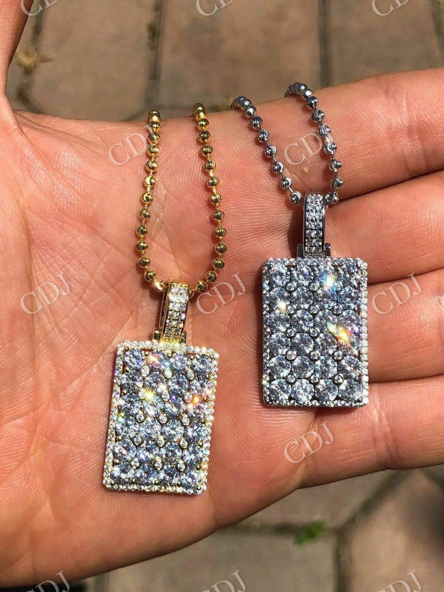 6CTW Dog Tag Hip Hop Pendant  customdiamjewel   