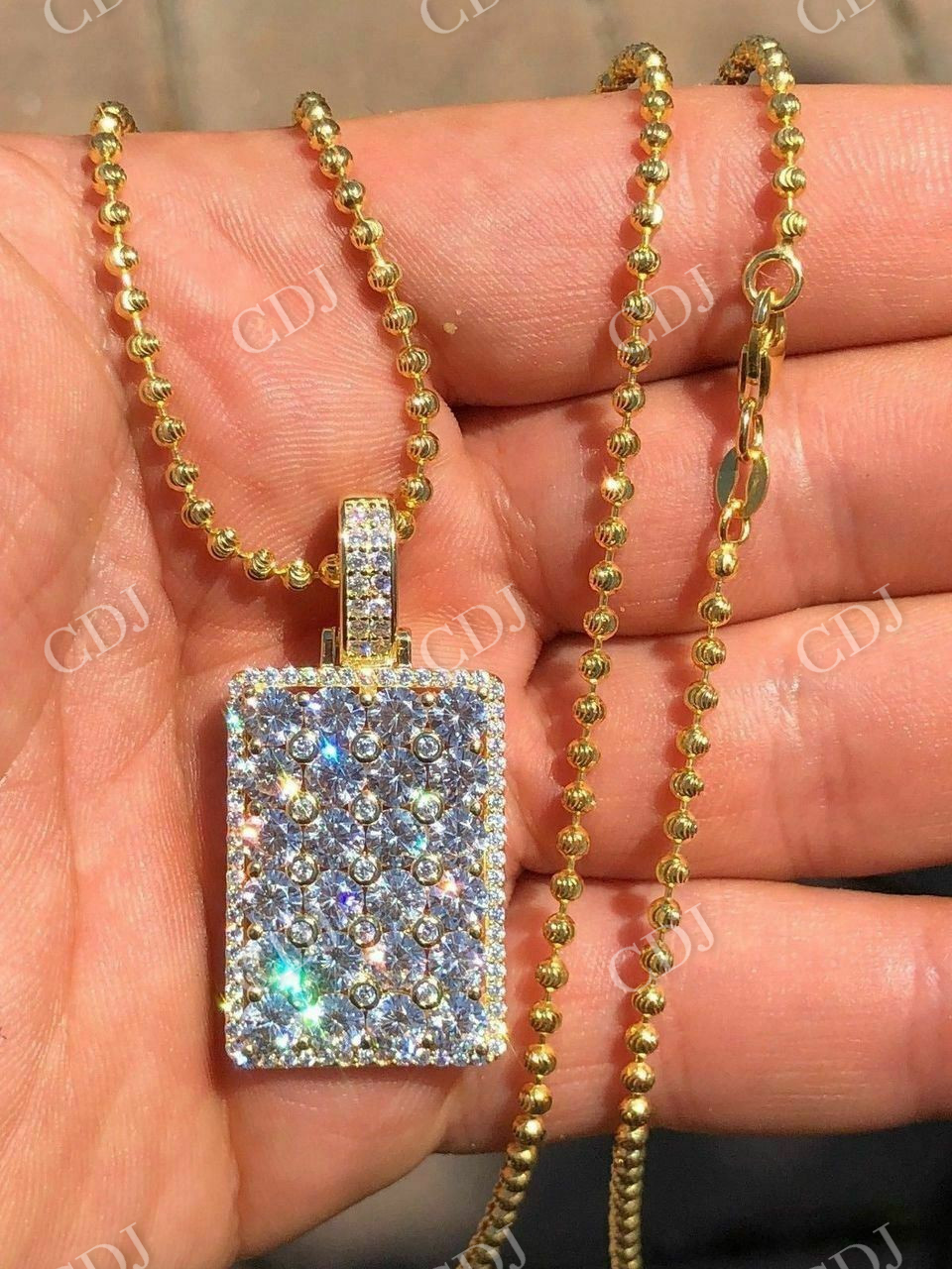 6CTW Dog Tag Hip Hop Pendant  customdiamjewel   
