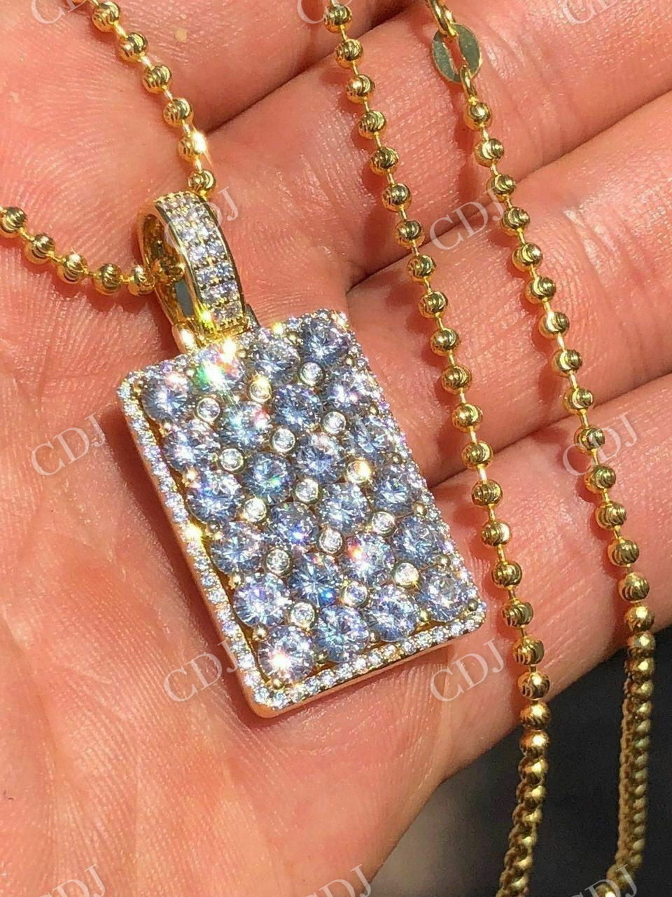 6CTW Dog Tag Hip Hop Pendant  customdiamjewel   