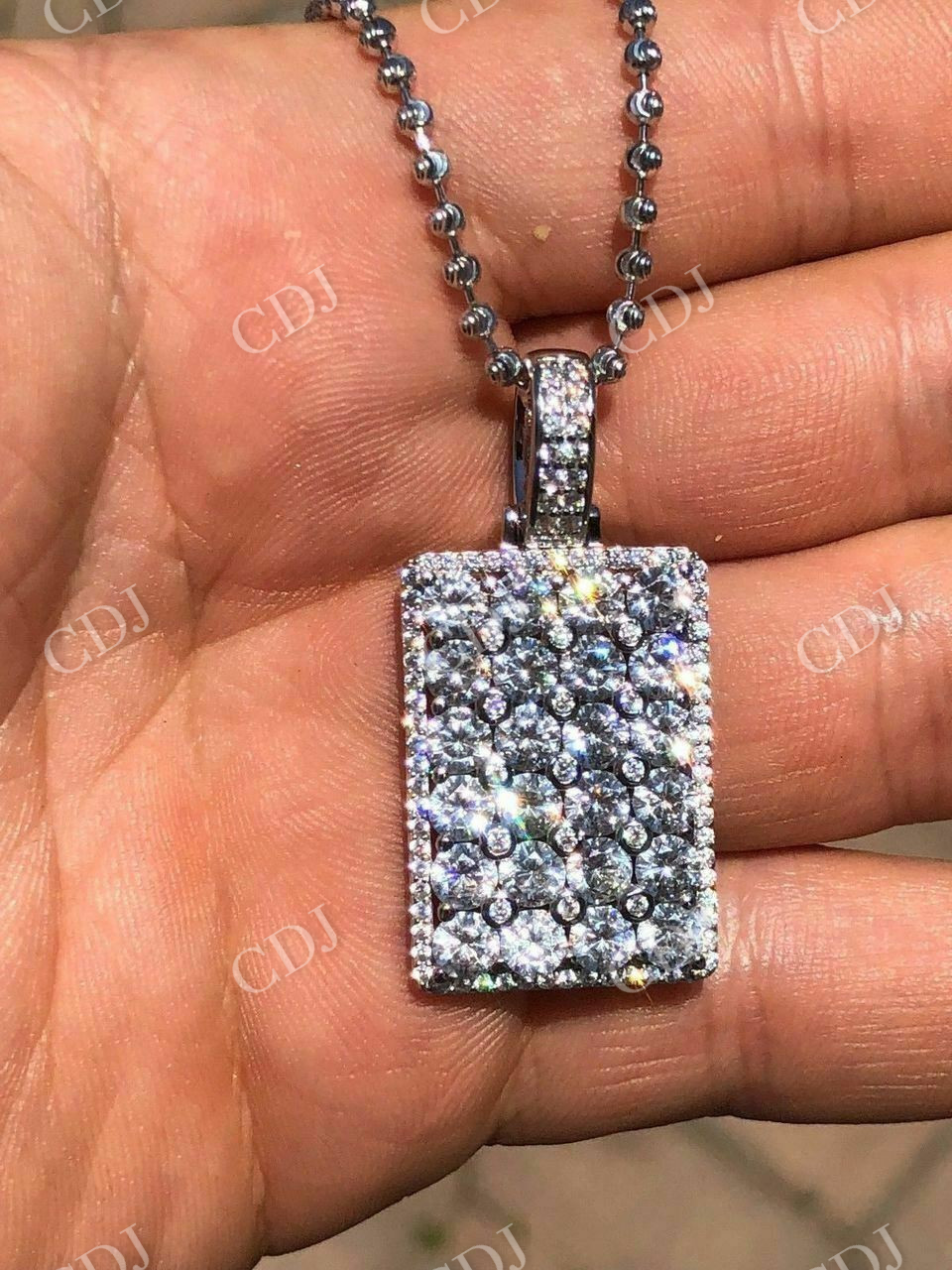 6CTW Dog Tag Hip Hop Pendant  customdiamjewel   