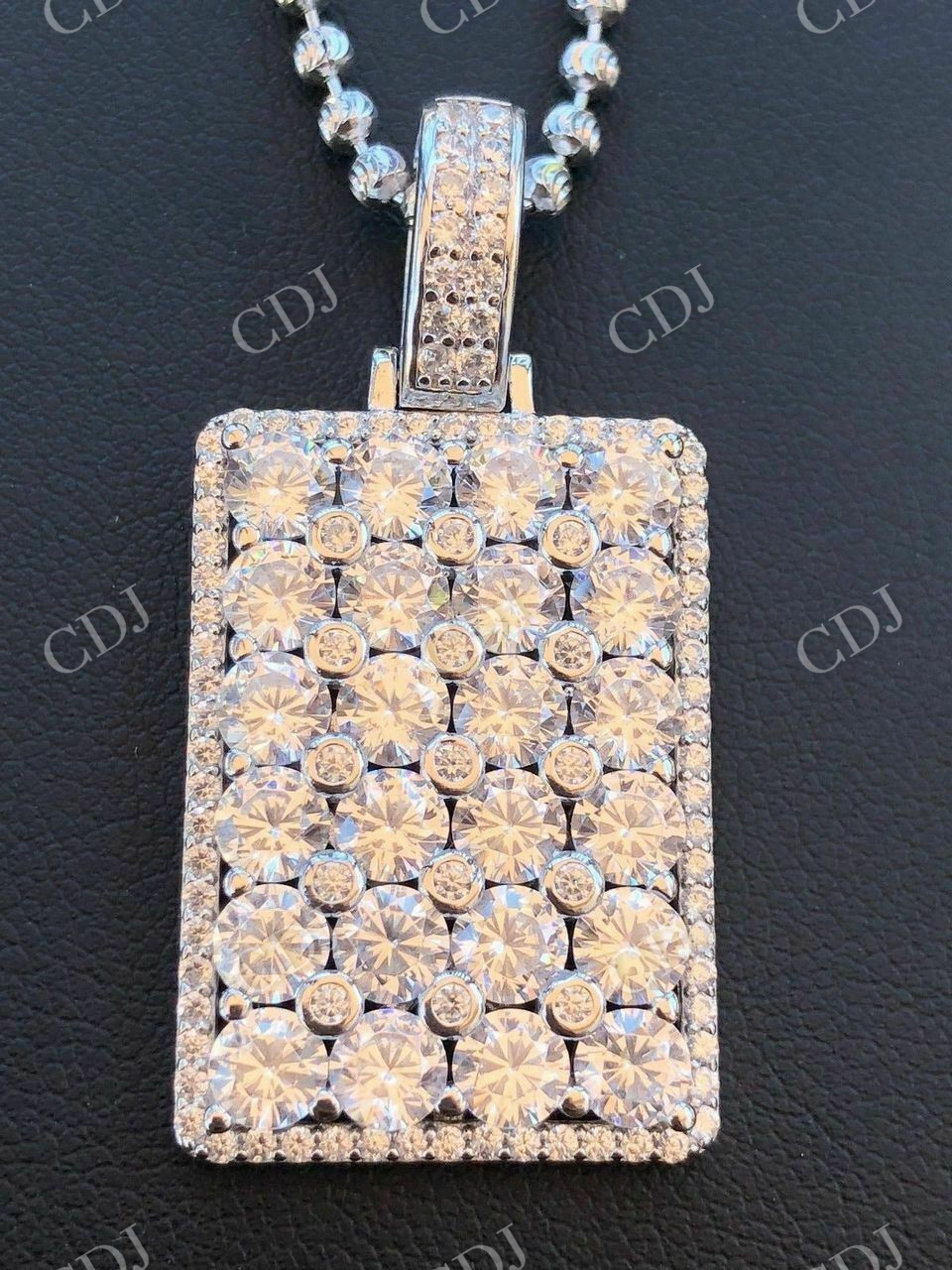 6CTW Dog Tag Hip Hop Pendant  customdiamjewel   