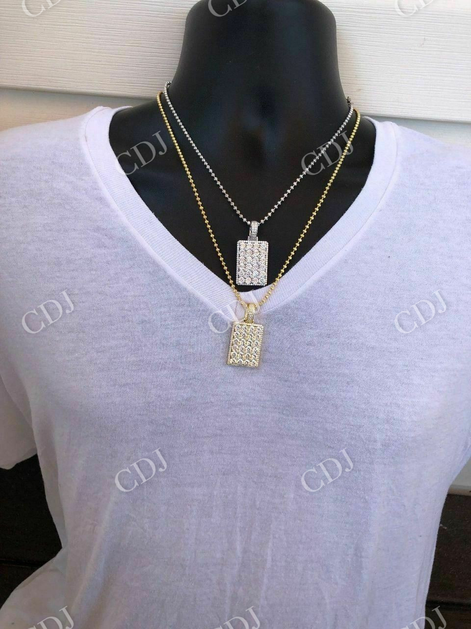 6CTW Dog Tag Hip Hop Pendant  customdiamjewel   