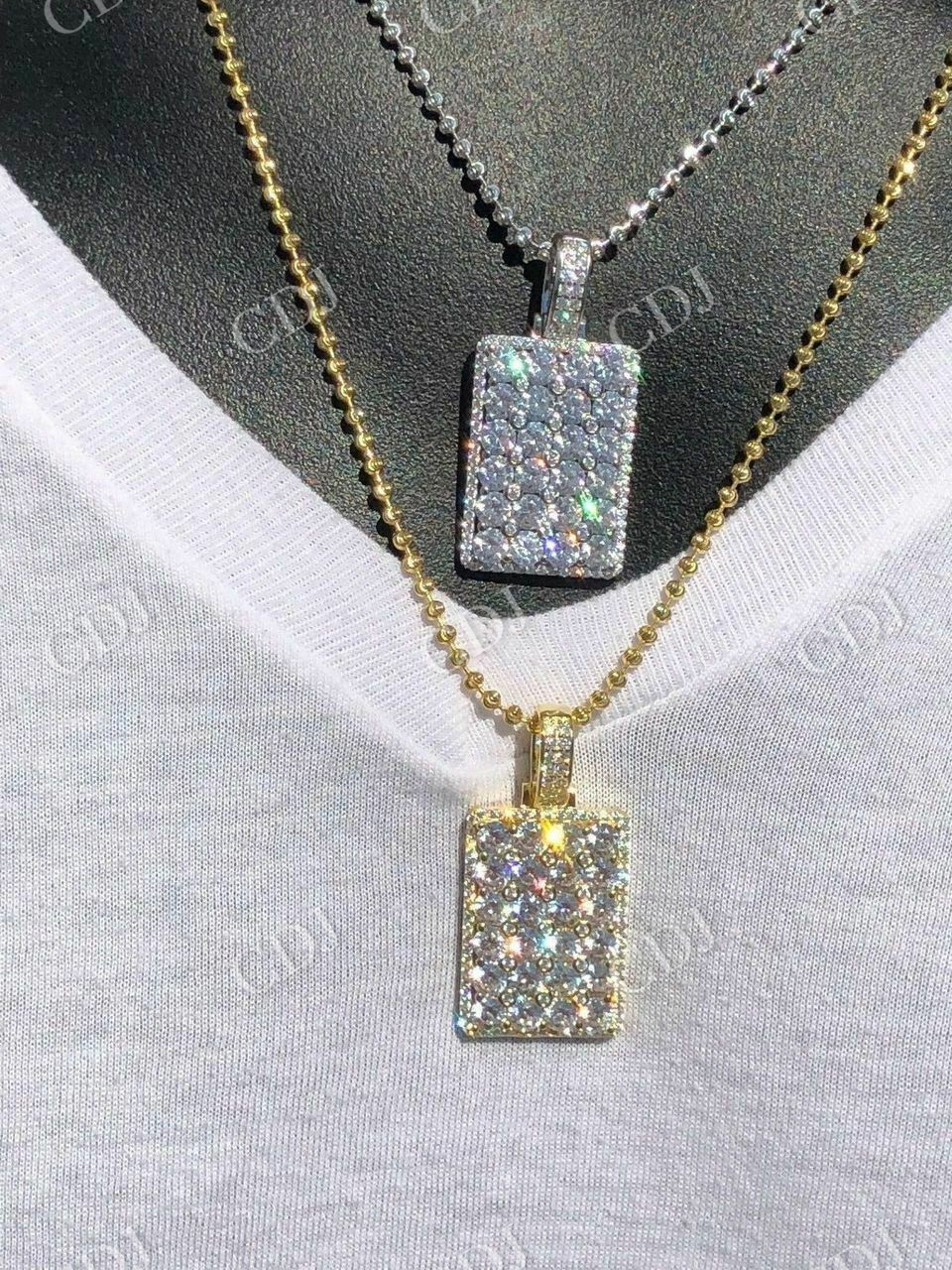 6CTW Dog Tag Hip Hop Pendant  customdiamjewel   