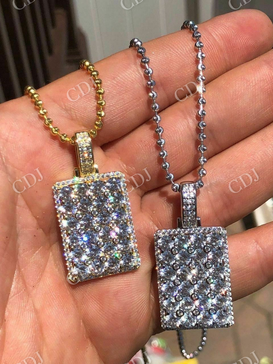 6CTW Dog Tag Hip Hop Pendant  customdiamjewel   