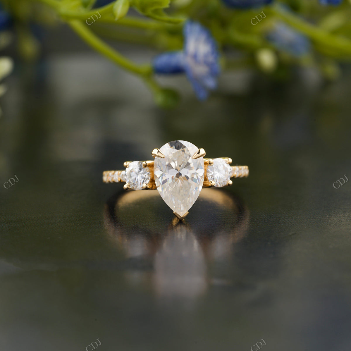 Pear Trilogy Lab-Grown Diamond Ring