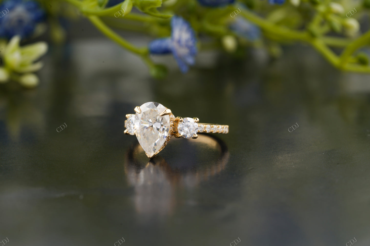Pear Trilogy Lab-Grown Diamond Ring