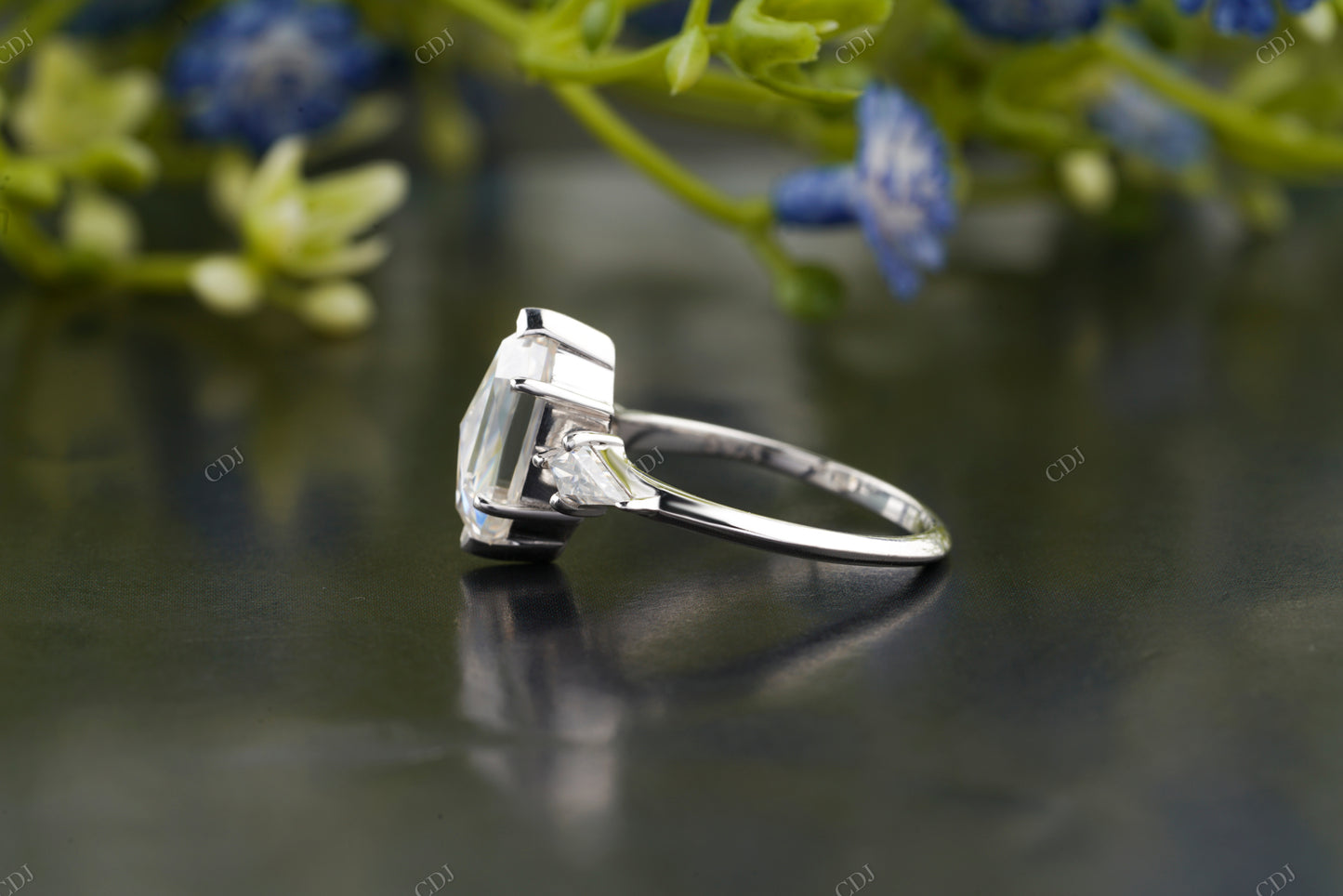 Hexagon Lab-Grown Diamond Trilogy Ring
