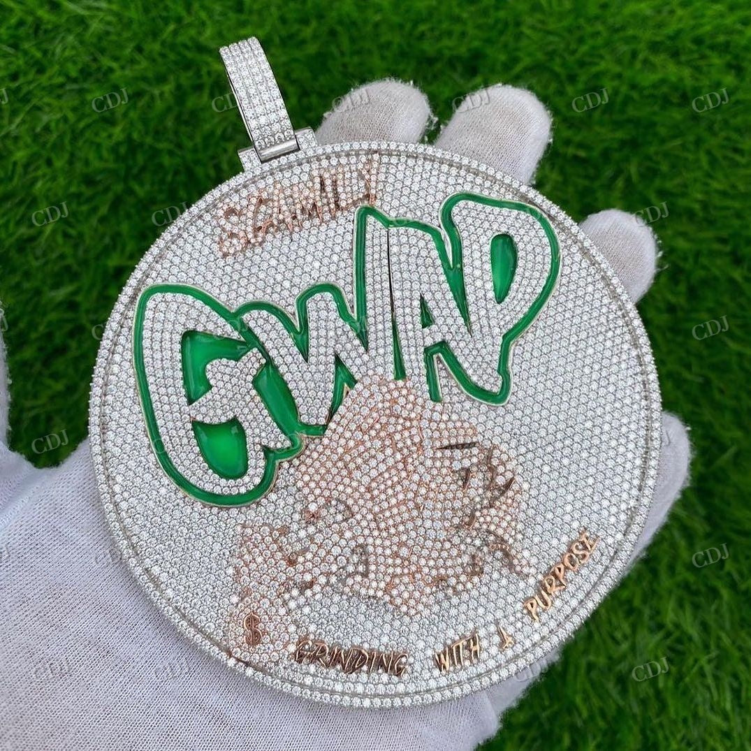 Hip Hop VVS D Moissanite Two Tone GWAP Pendant hip hop jewelry customdiamjewel   