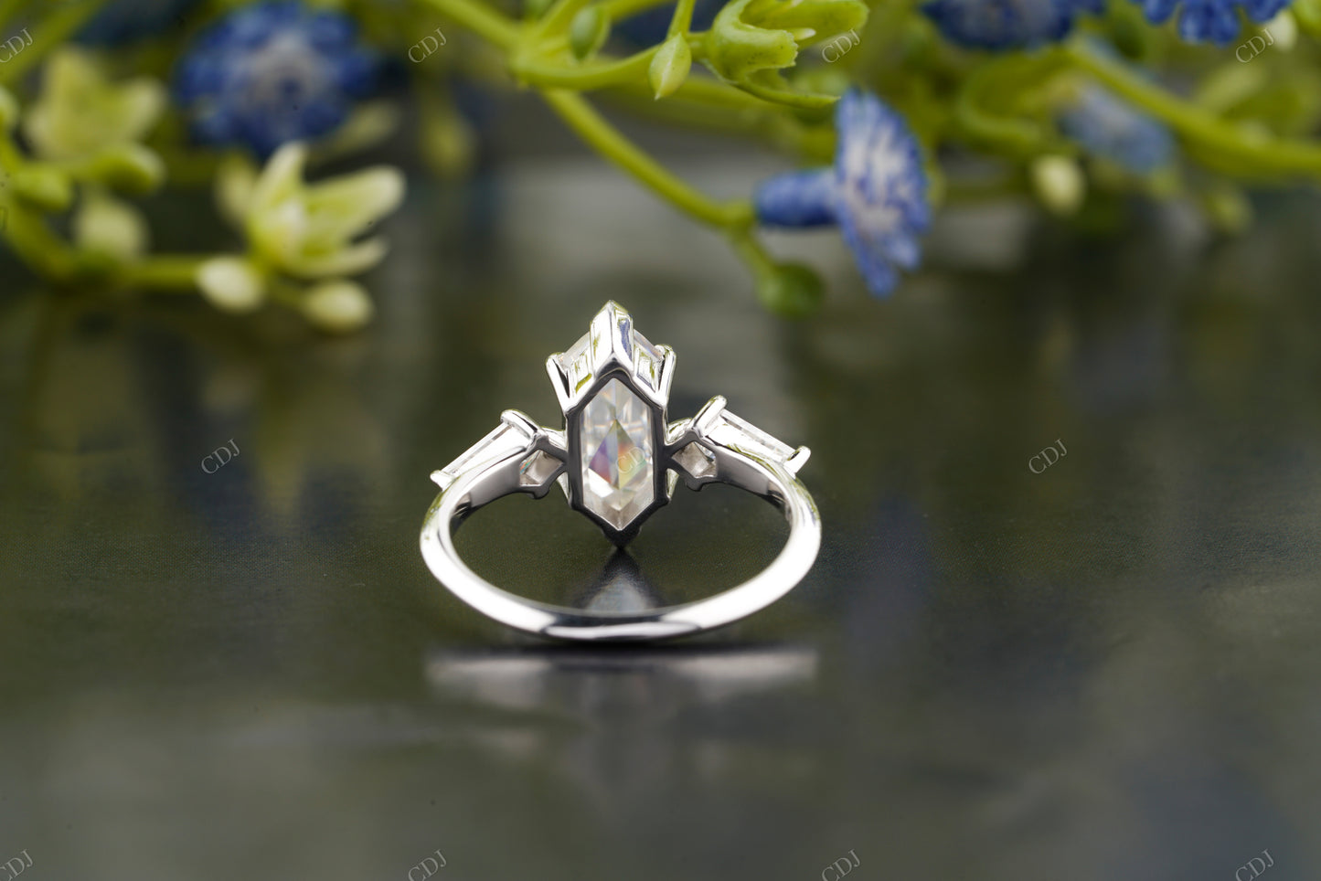 Hexagon Lab-Grown Diamond Trilogy Ring