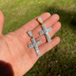 Baguette Diamond Tennis Cross Pendant  customdiamjewel   