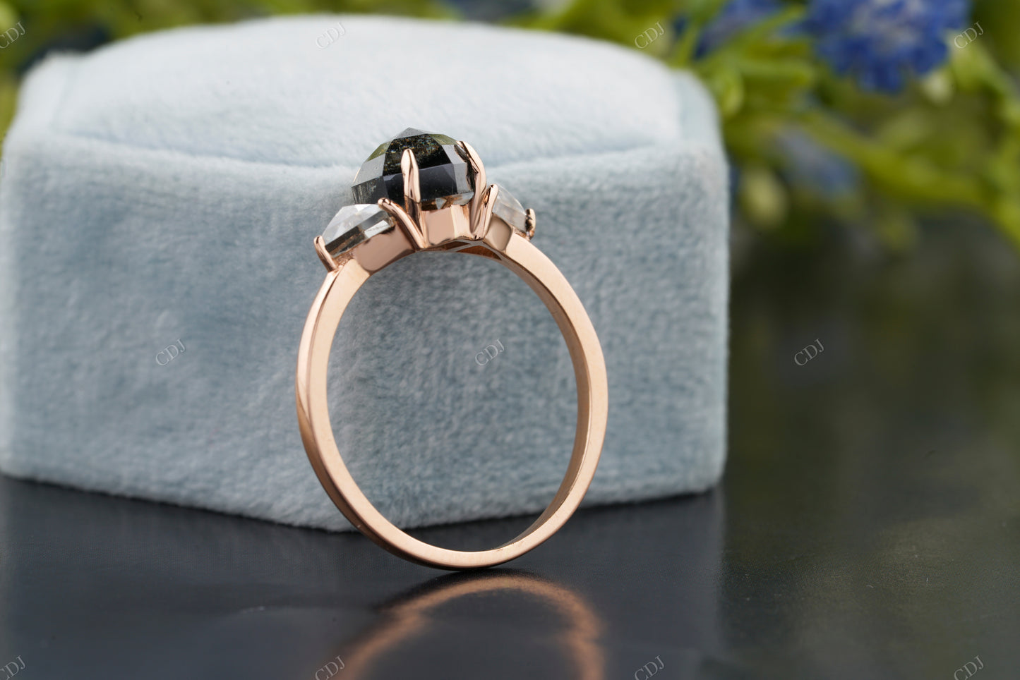 Salt and Pepper Hexagon Trilogy Ring