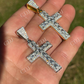 Baguette Diamond Tennis Cross Pendant  customdiamjewel   