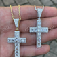 Baguette Diamond Tennis Cross Pendant  customdiamjewel   