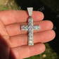 Baguette Diamond Tennis Cross Pendant  customdiamjewel   