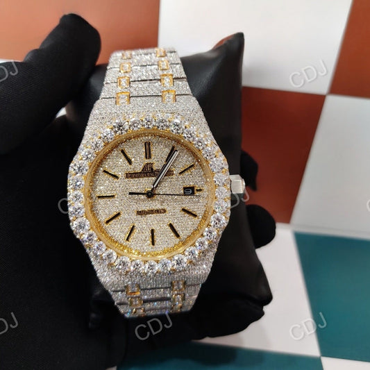 Mens Iced Out Moissanite Buss Down Watch customdiamjewel
