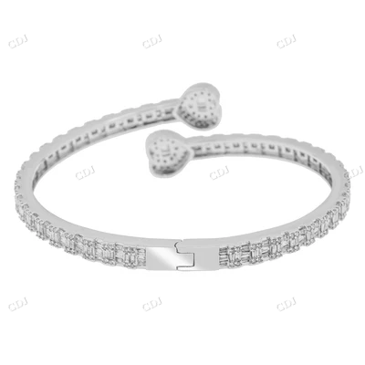 CVD Diamond Heart Shape Bangla Bracelet hip hop jewelry CustomDiamJewel
