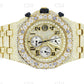 Full Yellow AP Chrono Bling Iced Out Watch customdiamjewel