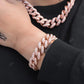 Full Ice Out Sterling Silver Rose Gold Plated Cuban Link Bracelet hip hop jewelry CustomDiamJewel