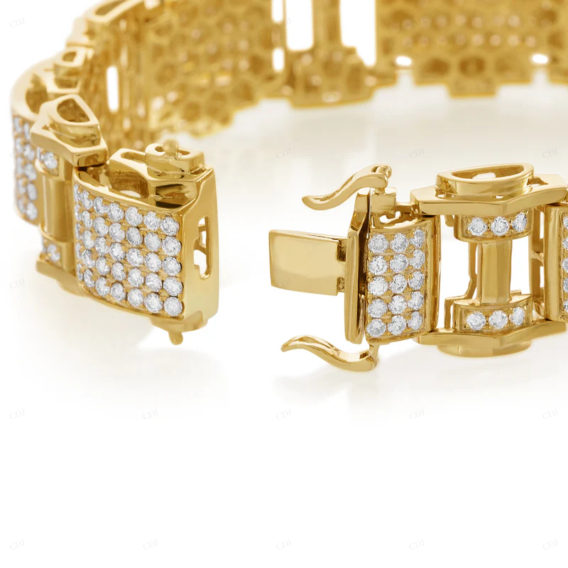 VVS Moissanite 10K Yellow Gold Fancy Bracelet CustomDiamJewel