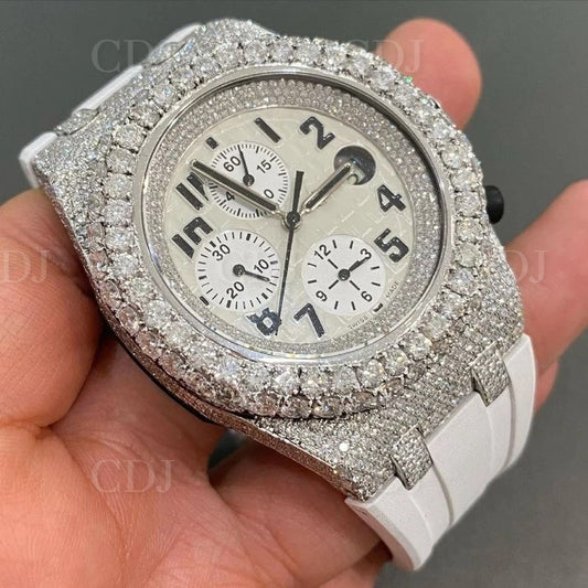 Luxury Bust Down Moissanite Hip Hop Men's Watch customdiamjewel