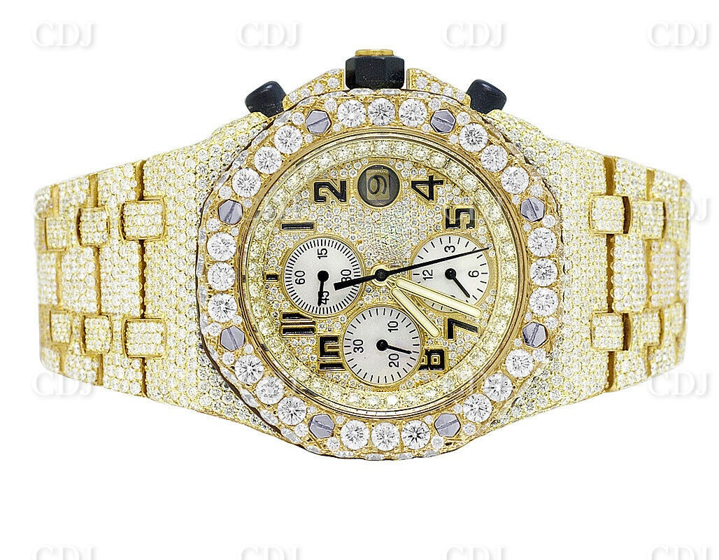 Moissanite Studded Hip Hop Iced Out Bust Down Watch customdiamjewel