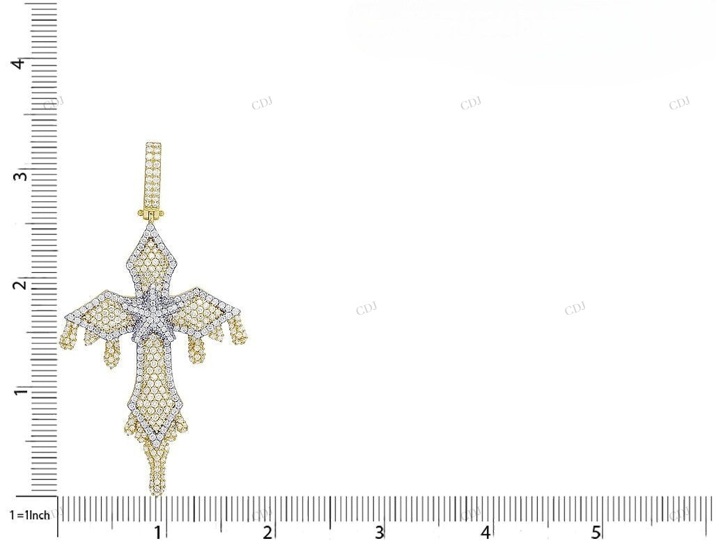 Two Tone Dripping Cross Pendant hip hop jewelry CustomDiamJewel